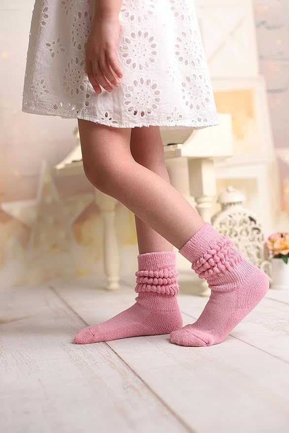 Cotton Kids Long Socks Knee High Slouch Socks 3 Pairs 3 to 15